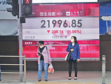 憂中概股除牌潮擴大 科網領跌 港股止3連升首季累插1400點 晴報 財經 地產 財經頭條 D220401