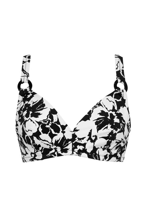 Cali Recycled Hidden Underwired Bikini Top In Black White Pour Moi Clothing