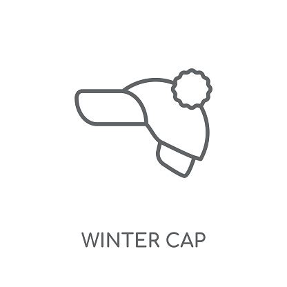 Winter Cap Linear Icon Modern Outline Winter Cap Logo Concept On White Background From Winter ...