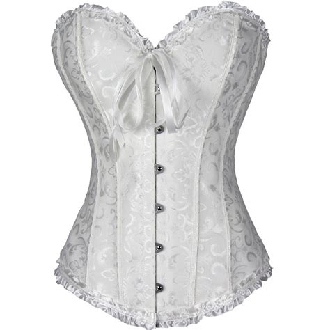 Chcnhac Renaissance Corset For Women Floral Pleated Trim Corset Lingerie Cute Satin Lace Up