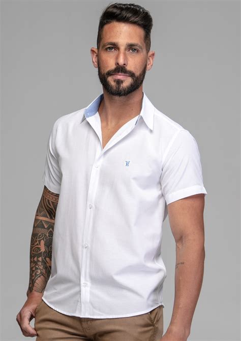 Camisa 10 Uberaba - Camisa social masculina manga curta branca