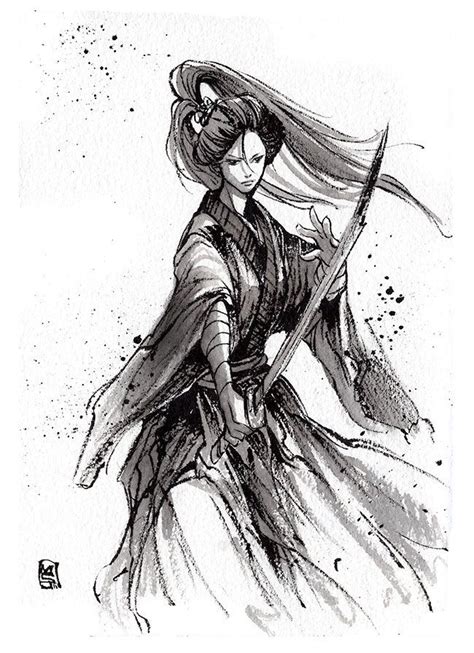 Résultat De Recherche Dimages Pour Women Samourai Ink Sketch