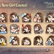 Chibi Twitch Emote Pack Platinum Blonde Hair Grey Eyes Etsy Canada
