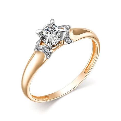 АЛЬКОР Кольцо золотое женское 585 пробы с 17 бриллиантами - купить с ...