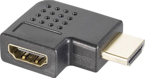 HDMI adaptér 1x HDMI zástrčka 1x HDMI zásuvka Zahnutý o 90 doprava