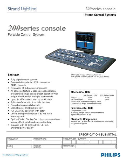 PHILIPS 200 SERIES SPECIFICATIONS Pdf Download | ManualsLib