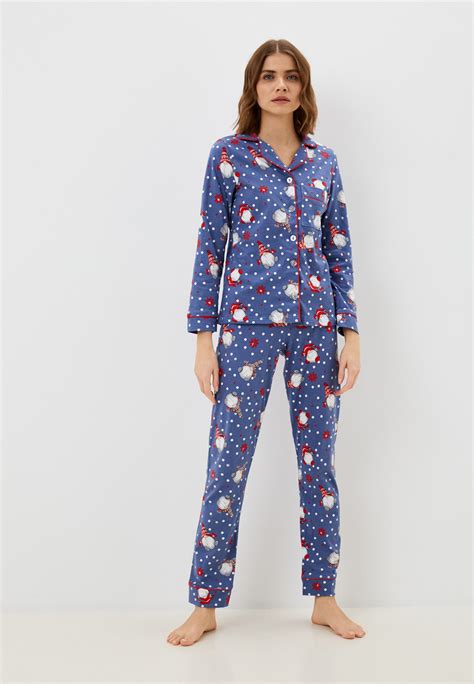 Пижама Пижама-Шик Новогодняя, цвет: синий, MP002XW0LQ9E — купить в ...