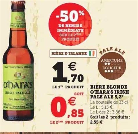 Promo Bi Re Blonde O Hara S Irish Pale Ale De Remise Imm Diate Sur Le Me Produit