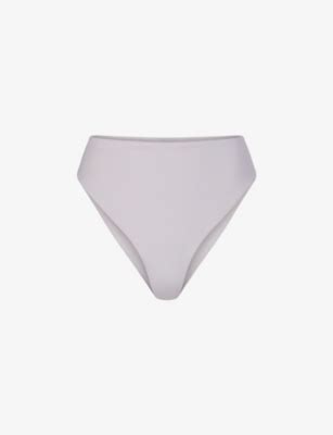 Skims Signature Swim Mid Rise Stretch Recycled Nylon Bikini Bottoms Selfridges