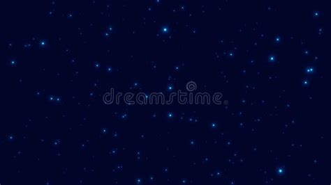 3d Rendering Starry Sky Blue Glowing Particles Stock Illustration