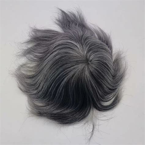 Factory In Stock 100 Real Indian Remy Human Hair 1b50 Grey Color Full Lace Base Straight Men