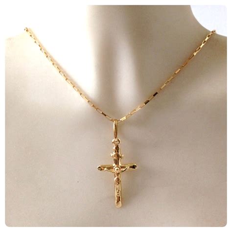 Cordão Corrente 70cm Crucifixo Pingente Masculino Ouro 18k R 895 00