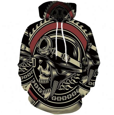 Schädel Totenkopf Skull Streetwear Kapuzen pulli Sweatshirt Hoodie