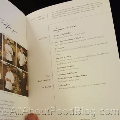 Singapore Airlines Business Class Menu | All About Food