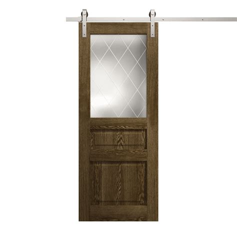 Modern Barn Door 42 x 96 inches | Ego 5011 Marble Oak | 8FT Silver Rail