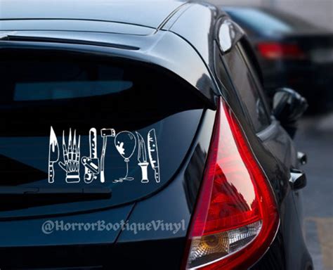 Car Decal Horror Icons Weapons Spooky Decal Glitter Decal Sparkle Decal ...