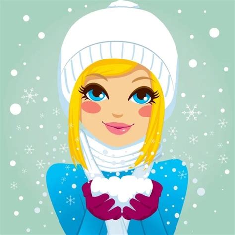 Premium Vector Blonde Blowing Snowflakes