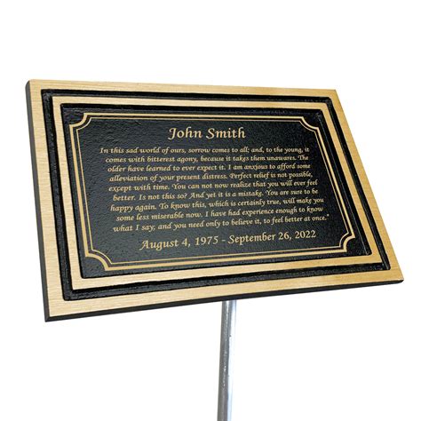 Memorial Plaque Personalized Grave Marker Gold Finish - Etsy