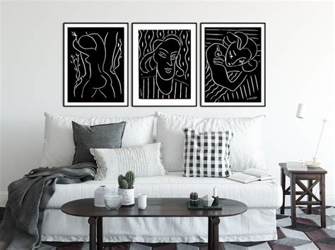 Henri Matisse Nude Woman Art Set Of Print Matisse Black Etsy