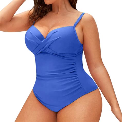 Rigardu Hot Sale Womens Plus Size Bathing Suit Tummy Control One Piece Swimsuit Twist Front