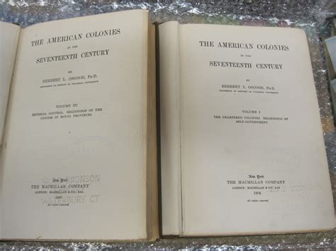The American Colonies In The Seventeenth Century Three Volumes By