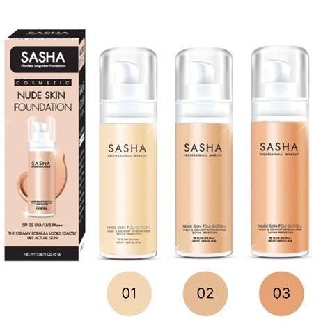 Sasha Foundation Nude Skin Glass Bottle G Shopee Malaysia