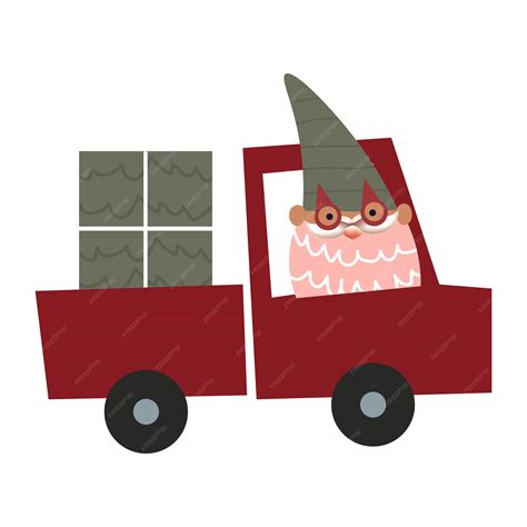 Premium Vector Santa Claus A Car With T Vector