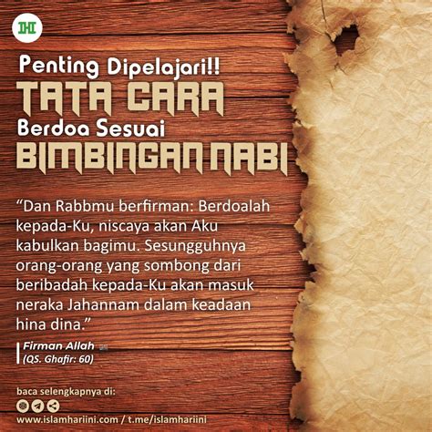 Penting Dipelajari Tata Cara Berdoa Sesuai Bimbingan Nabi Ihi