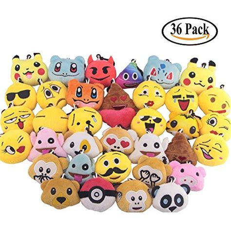 Swity Home 36 Pack Mini Emoji Plush Toy Emoticon Toy Mini Keychain