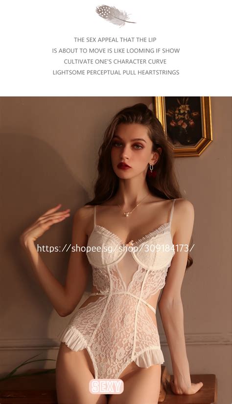 Sg Stock Fumiko Floral Lace Underwire Bodysuit Sexy Lingerie Set One Piece Nightwear Sleepwear