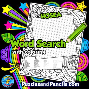 Hosea Word Search Puzzle Activity With Coloring Books Of The Bible