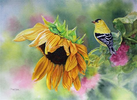 New Watercolors Watercolor Sunflower Fine Art Painting Watercolor