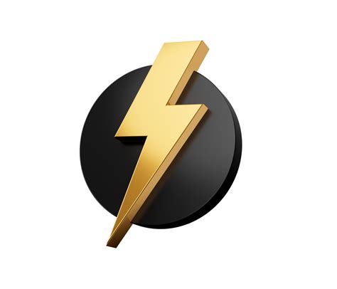 Thunderbolt Logo Design Concept In A Black Circle 3d Illustration