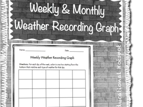 Weekly And Monthly Weather Recording Graph Teaching Resources