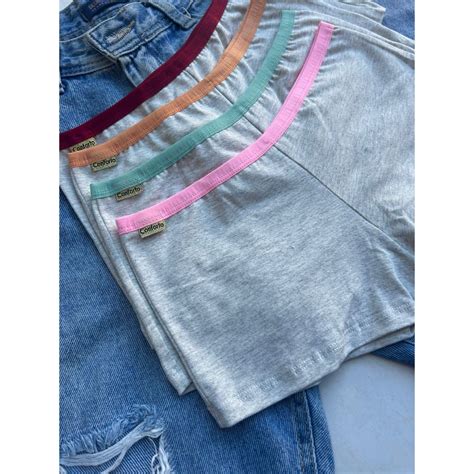 Kit Cueca Box Feminina Shortinho Feminino Lingerie Moda Intima Tangao Fibra De Bambu Algod O