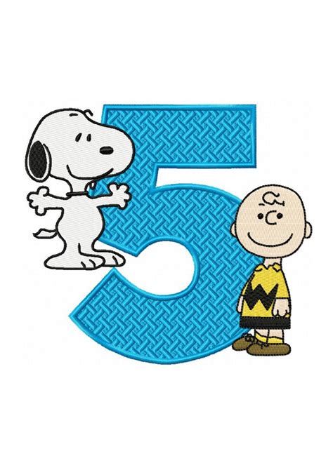 Snoopy And Charlie Brown 5th Birthdayinstant Etsy