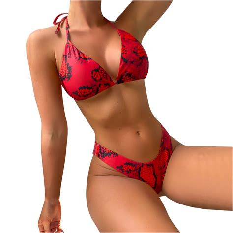 Bigersell Bikinis For Women Piece Fashion Lady Padded Printed Bikini