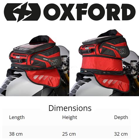 Oxford M30R Red Motorcycle Tank Bag BDLA Motorbikes