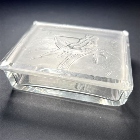 Heinrich Hoffmann Czech Art Deco Glass Trinket Box Naked Couple Embrace Etsy