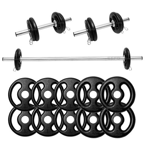 Kit Anilhas E Barra - Kit Halteres De Anilhas E Barras Fitness - 14Kg(19 Peças) + Barra 1.20m ...