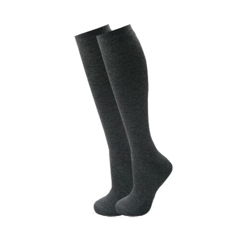 Plain Knee High Socks Cotton Rich School Uniform 6 Pairs- GREY - School ...