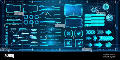 Sci Fi Digital Interface Elements Hud For Game Ui Ux Kit Futuristic