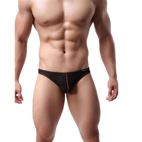 Sexy Taille Basse Serr Contraste Couleur Bikini Sous V Tement String String Maille Transparent