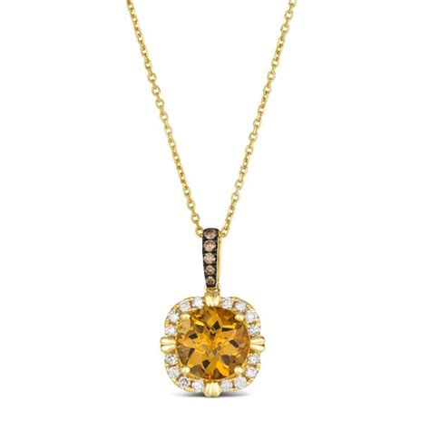 Le Vian Cinnamon Citrine Ctw Chocolate Diamonds And Nude Diamonds K Honey Gold Pendant