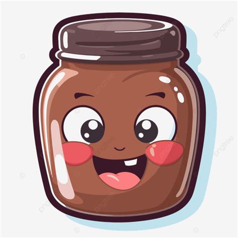 chocolate jar character  smiling face   white background vector