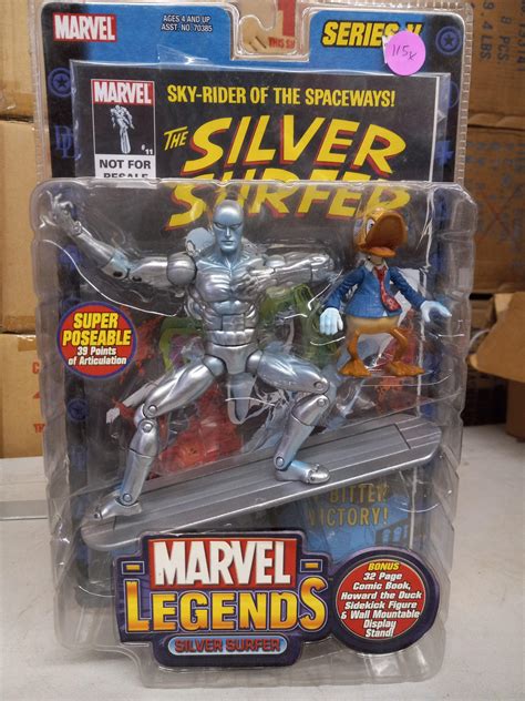 Lot Series V Marvel Legends Silver Surfer Action Figure W Comic Book