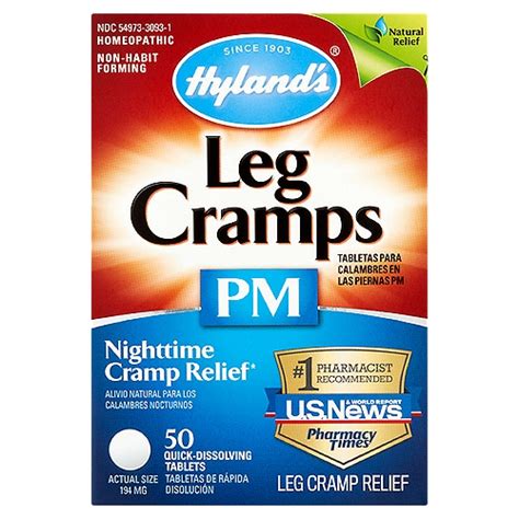 Hylands Nighttime Leg Cramp Relief Pm Quick Dissolving Tablets 194 Mg 50 Count