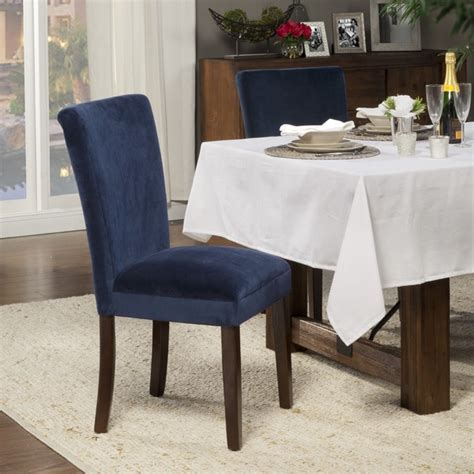 Shop Homepop Classic Velvet Parsons Dining Chair Dark Navy Blue