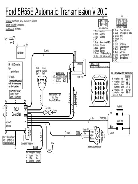 Ford 5R55E Wiring Diagram TPS Ver 20.0 | PDF | Transmission (Mechanics