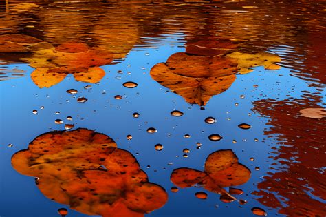 Autumn Puddle Reflection · Creative Fabrica